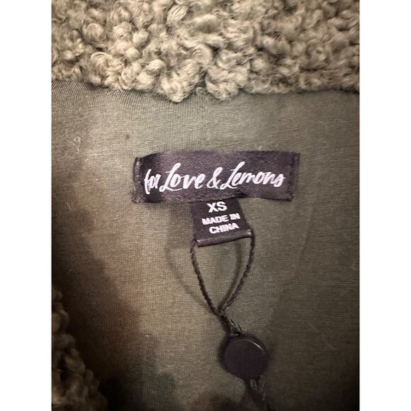 for love and lemons Sherpa Cropped Pullover Quarter Zip NWT XS - Picture 5 of 10